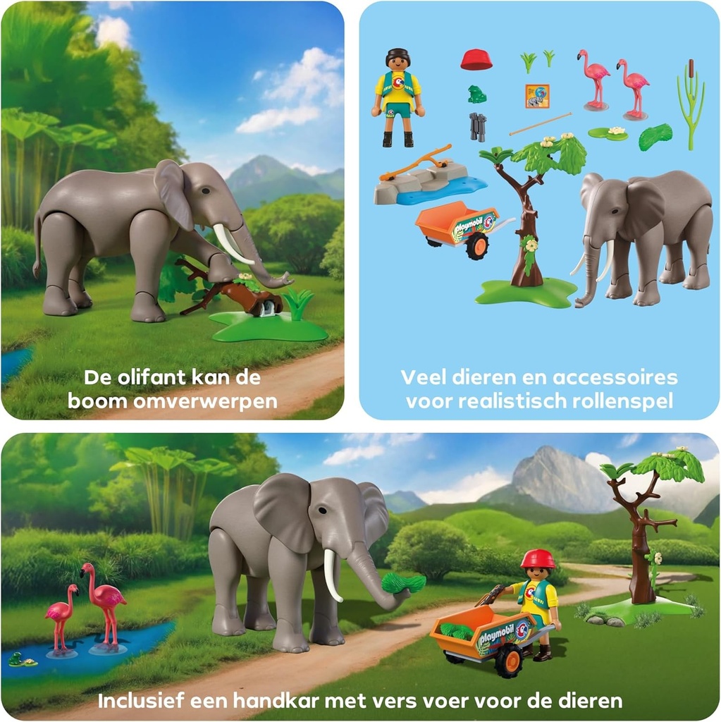 ELEPHANTS ET SOIGNEUR ANIMALIER J26
