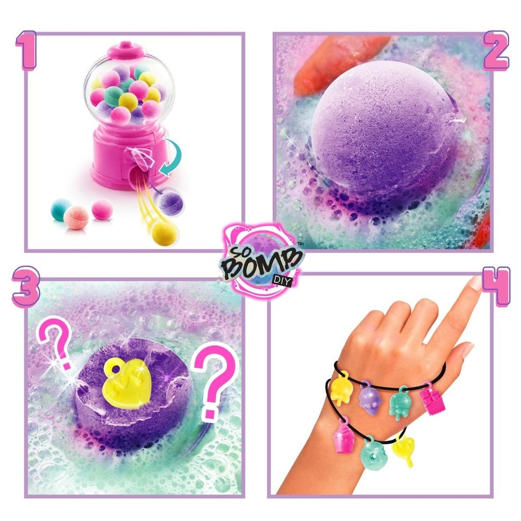 Bath Bomb Dispenser - Collectable Charms - Scented Bath Bombs - Cute Storage - Make Friendship Bracelets - 6+ - So Bomb, Pink