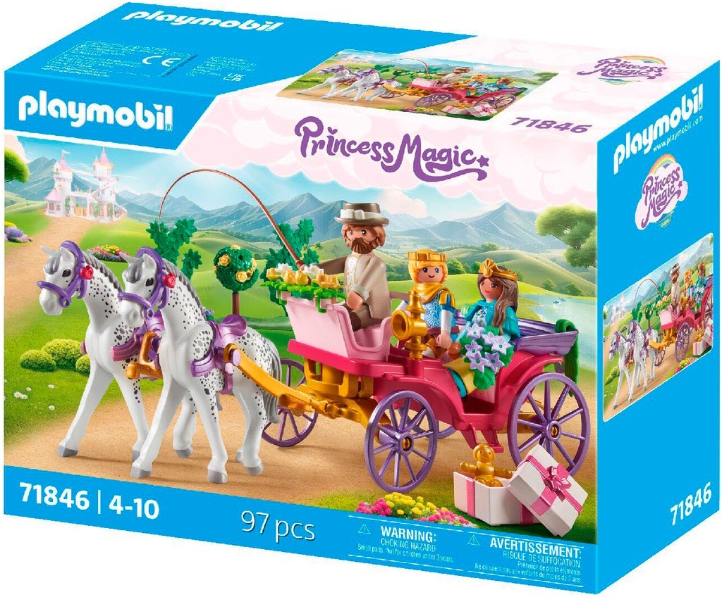 CALECHE AVEC COUPLE PRINCIER ET COCHER 71846 J25 SAJOU