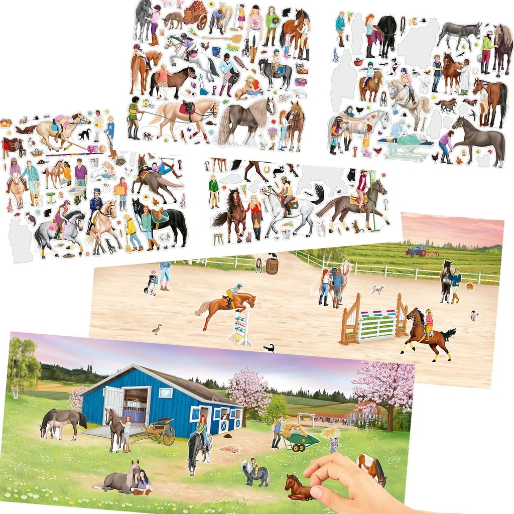 Depesche 13586 Create Your Happy Horses - Stickerboek Met 24 Achtergrondpagina's Om Je Eigen Paardenwereld Te Ontwerpen Incl. 6 Stickervellen