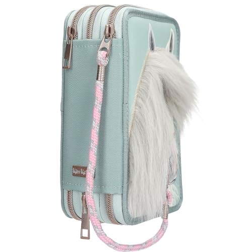 Depesche Miss Melody 13692 Triple Pencil Case with Horse Head Appliqué