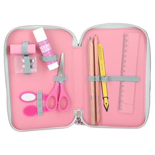 Depesche Miss Melody 13692 Triple Pencil Case with Horse Head Appliqué