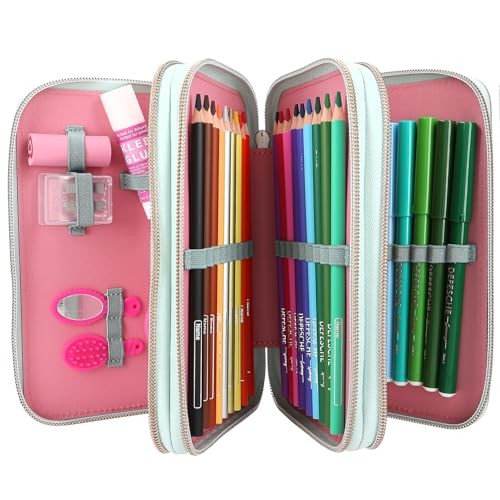 Depesche Miss Melody 13692 Triple Pencil Case with Horse Head Appliqué