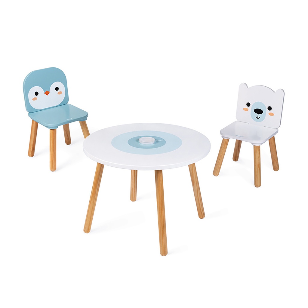 TABLE ET 2 CHAISES - BANQUISE  J09650