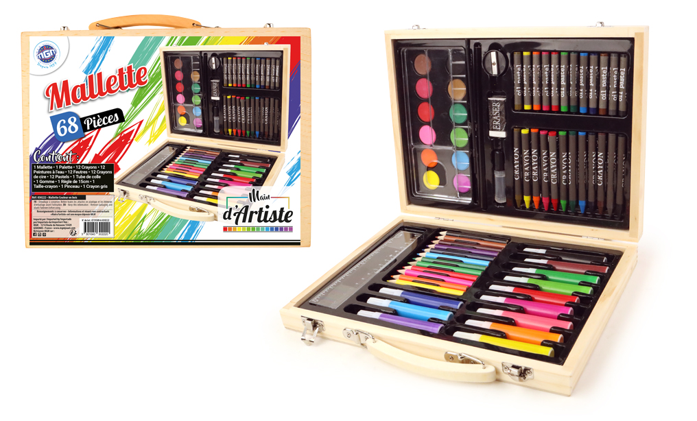malette bois 68 pieces  30222  J24