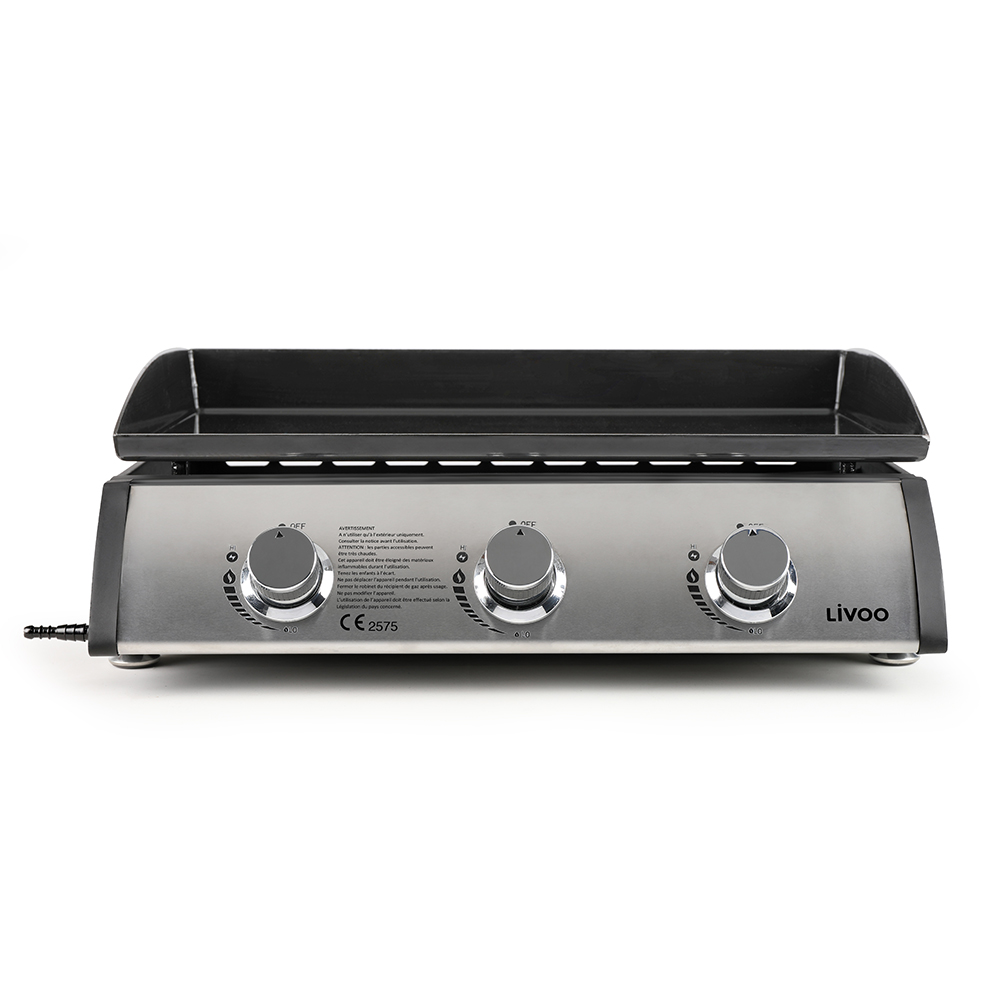 [DELDOC277N] PLANCHA GAZ 3 FEUX LIVOO