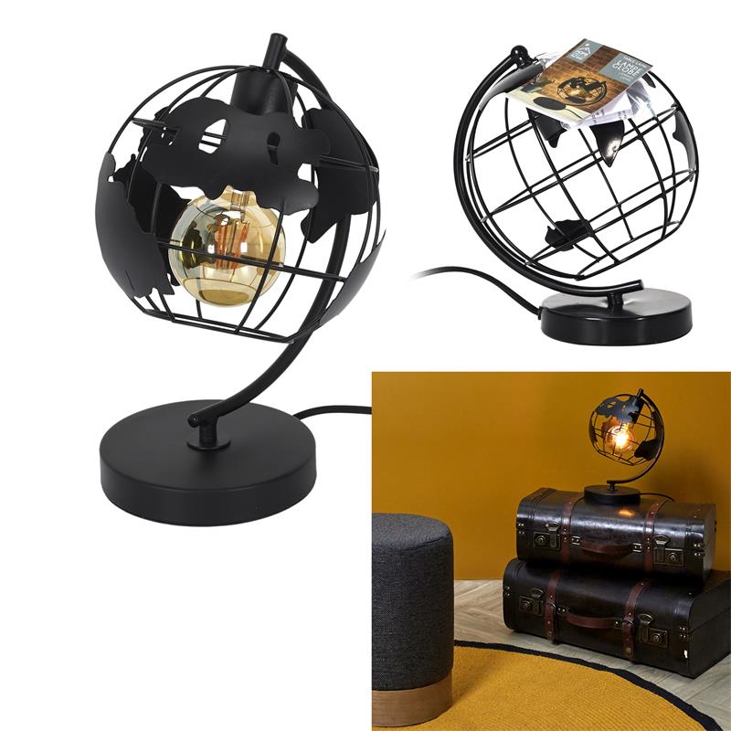 LAMPE A POSER METAL NOIR GLOBE M4 A1/M4 