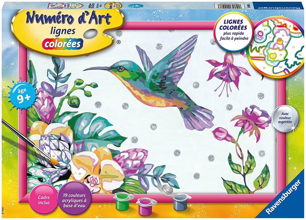 NUMERO D'ART-GRAND-COLIBRI &FLEURS EXOTIQUES 20098 J24