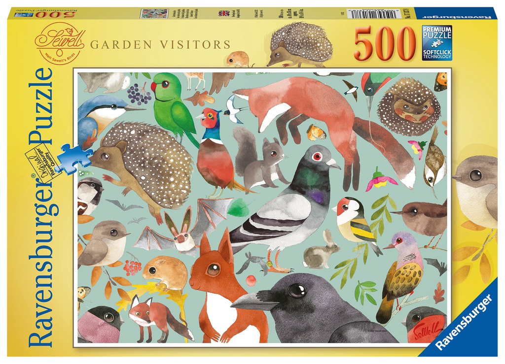 PUZZLES 500P-LES VISITEURS DU JARDIN/MATT SEWELL 17137