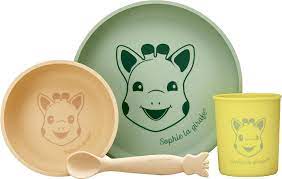 SET REPAS SILICONE PASTEL SOPHIE LA GIRAFE 010001   J25