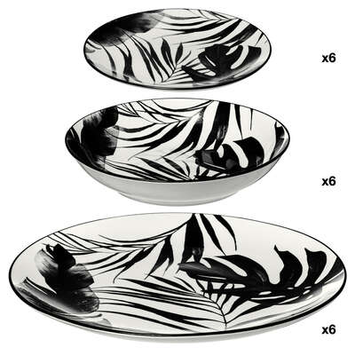 [JJA154822] SERVICE VAISSELLE 1P PALME NOIR 154822