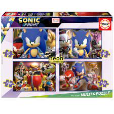 PUZZLE 4 PUZZLES 50-80-100-150P SONIC NEON 19631