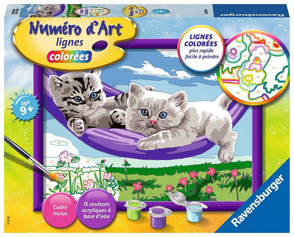 [224715RAV] NUMÉRO D'ART - MOYEN - CHATON DANS LE HAMAC 00028679  J24