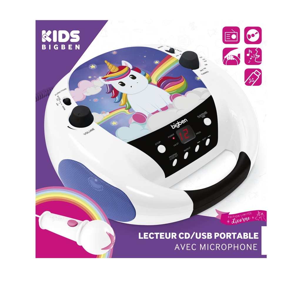 Lecteur CD Portable + Micro  CD52UNICORNM3USB  J23