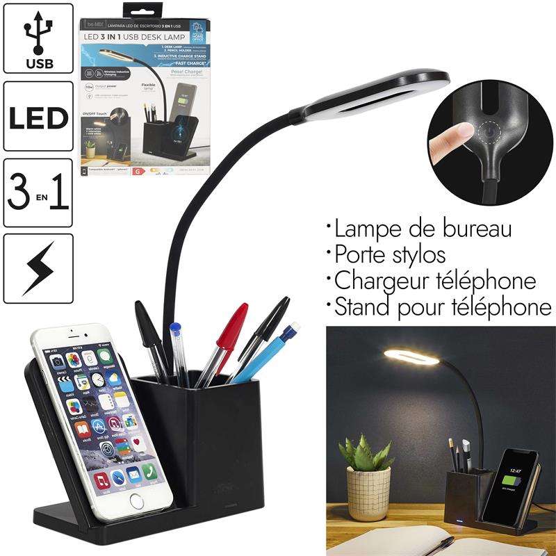 [2231146CMP] LAMPE LED DE BUREAU 3EN1 USB M8 HT2216  J23