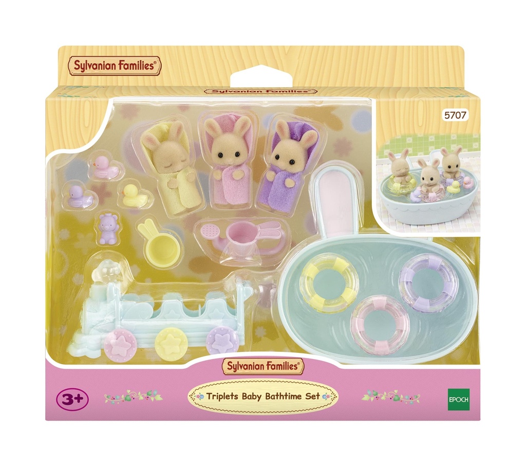 Les triplés Lapin Crème et accessoires de bain 5707  J23