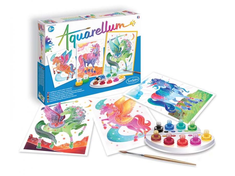 AQUARELLUM - LICORNES ET PEGASES 6394  J25 SAJOU