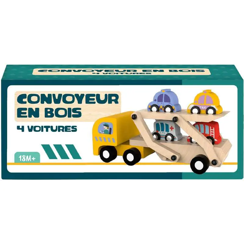 A2302383 CONVOYEUR BOIS 4 VOITURES J25 SAJOU