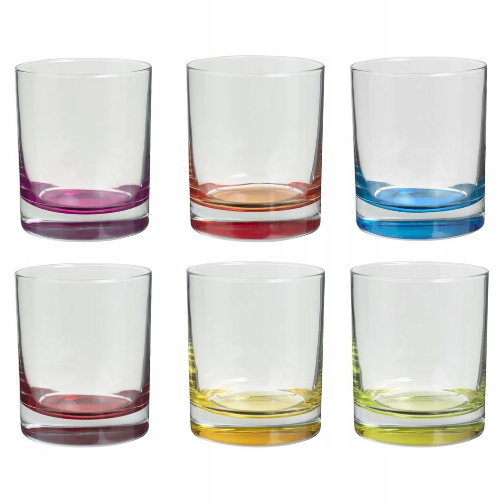 Zestaw Szklanek Do Napojów 6x Szkło Kolorowe 300ml  154511