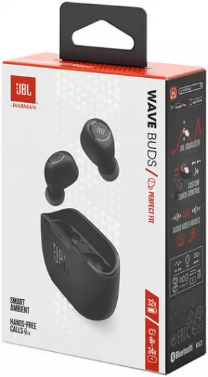 earpods JBL WAVEBUDSNOIR  J25