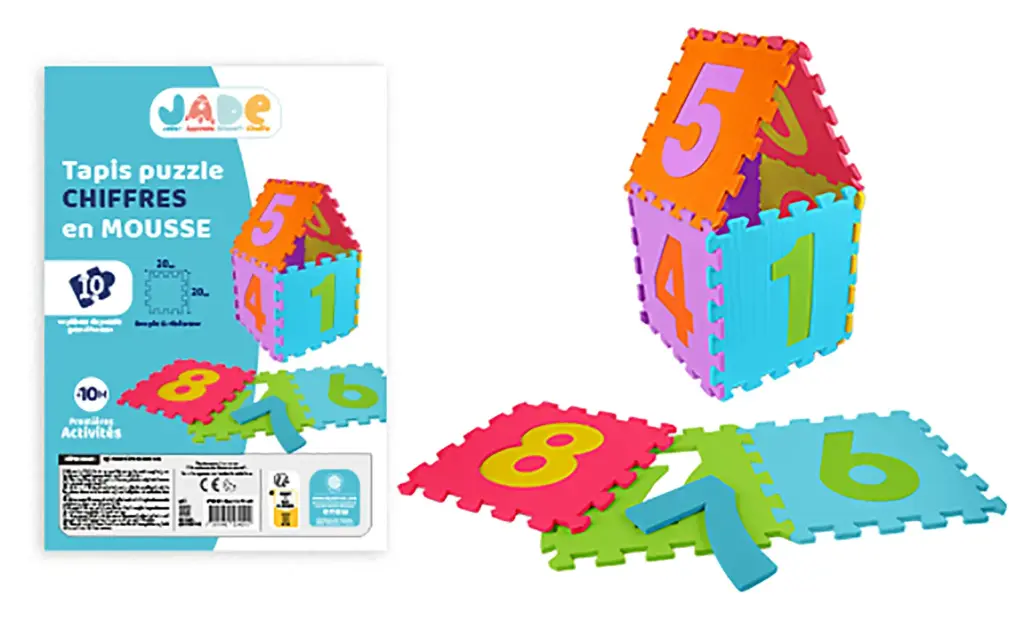 [225153MGM] F/ TAPIS PUZZLE EN MOUSSE EVA - CHIFFRE 10PCS - 10 MOIS + 053401A  J25