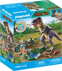 Explorateur avec moto et tyrannosaure  71524  J25
