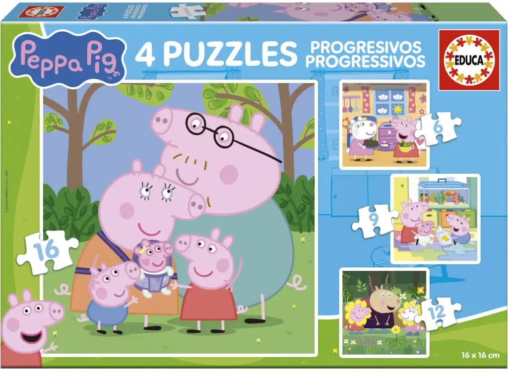 Puzzle Baby Educa Progressif Peppa Pig 6-9-12-16 pcs  20325