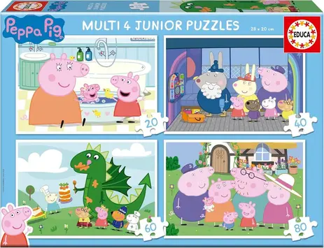 PEPPA PIG MULTI 4 JUNIOR PUZZLE 20-40-60-80 PIECES 20329