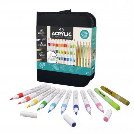 [BUK5442] BUKI TROUSSE 45 FEUTRES ACRYLIQUES 5442 J26 SAJOU