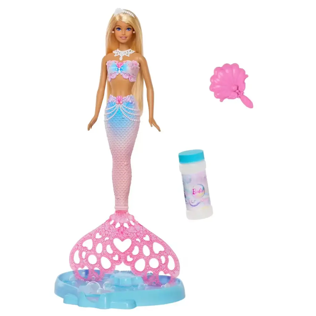 Barbie - Sirène à Bulles Magiques - avec brosse à cheveux JLW56 J26 SAJOU A2602017