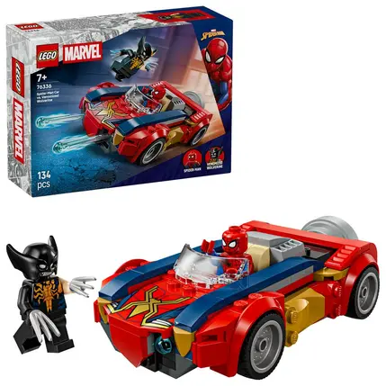 LEGO MARVEL SUPER HEROES 76336 SPIDER-MAN ET SA VOITURE CONTRE WOLVERINE VEROMISE J26