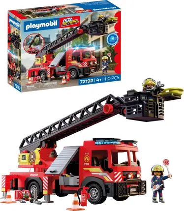 CAMION DE POMPIERS A GRANDE ECHELLE 72192 J26 SAJOU playmobil