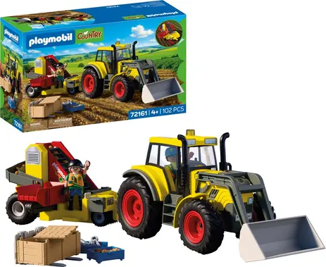 [226789PLA] TRACTEUR AVEC RECOLTEUR 72161 J26 playmobil