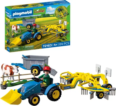PETIT TRACTEUR AVEC ANDAINEUR 72163 J26 SAJOU playmobil