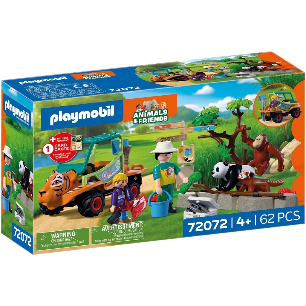 ZOO GARDIEN DE ZOO ET VEHICULE 72072 J26 SAJOU PLAYMOBIL