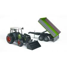 [BRU01998] TRACTEUR BRUDER CLAAS AVEC FOURCHE ET REMORQUE  01998  j25 sajou