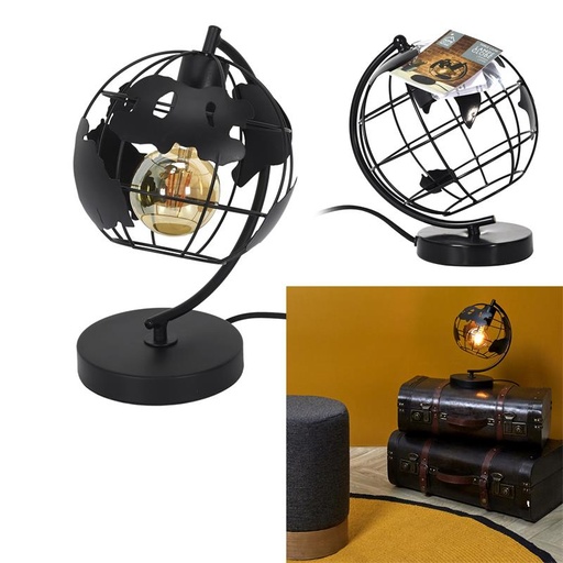 [2221162CMP] LAMPE A POSER METAL NOIR GLOBE M4 A1/M4 