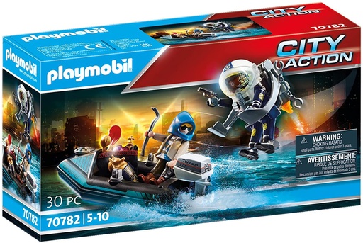 [223796PLA] POLICIER AVEC REACTEUR DORSAL & CANOE 70782 J23 playmobil