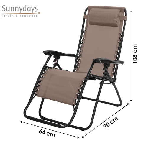 [FOR224622] FAUTEUIL RELAX LE PLAYA TAUPE 224622