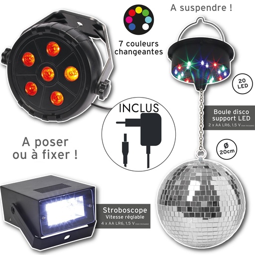 [CMP10483] COFFRET DISCO BOULE A FACETTES LA10483