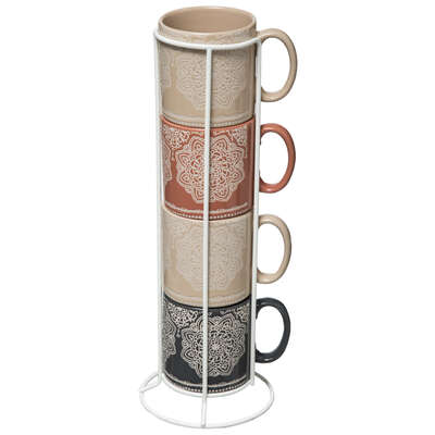 [JJA173745] RACK 4 MUGS INDONESIE 173475