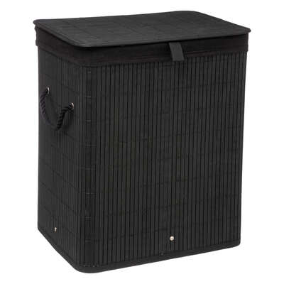 [JJA161045] PANIER LINGE 60L BAMBOU NOIR 161045