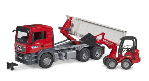 [224851BRU] Camion BRUDER porte container MAN TGS et chargeur Schäffer Compact 2630 3767  J24