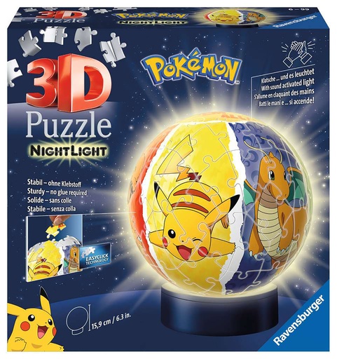 [2241006RAV] PUZZLE 3D BALL 72 P ILLUMINÉ - POKÉMON 00011547  J24