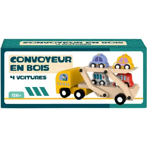 [A2302383] A2302383 CONVOYEUR BOIS 4 VOITURES J25 SAJOU