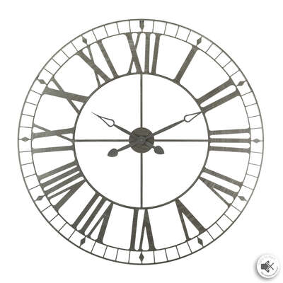 [jja121338] horloge metal vintage gris 90cm 121338