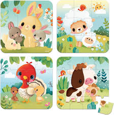 [JUR03319] 4 PUZZLES EVOLUTIFS ANIMAUX JO3319 J24 SAJOU