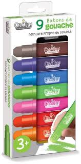 [CRE194] 9 BATONS  DE GOUACHE CL194