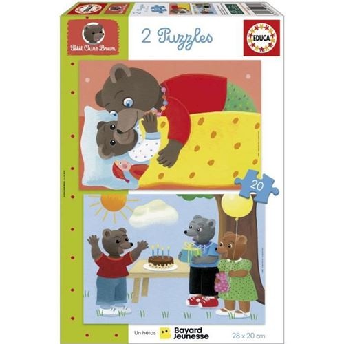 [EDU19880] PUZZLE 2*20P PETIT OURS BRUN 19880