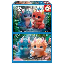 [EDU20224] PUZZLE 2-100P MONSTRES ADORABLES 20224